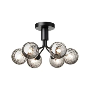 Nuura Apiales 6 taklampa, satin black - optic smoked