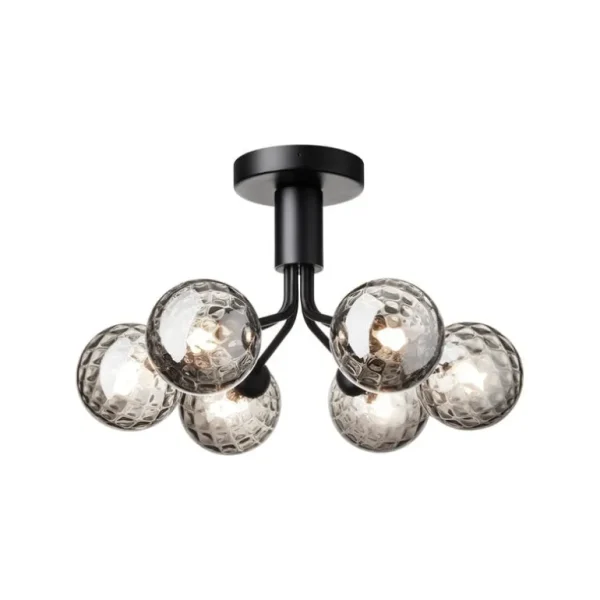 Nuura Apiales 6 taklampa, satin black - optic smoked