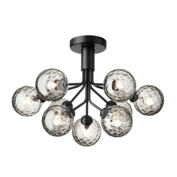 Nuura Apiales 9 taklampa, satin black - optic smoked