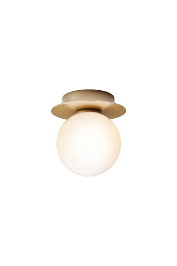 Nuura Liila 1 vägg-/taklampa, liten, nordisk guld - opal