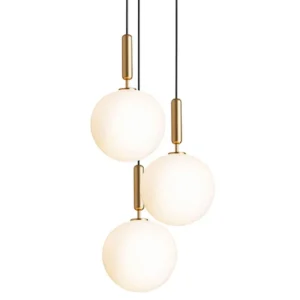Nuura Miira 3 stor pendellampa, mässing - opal