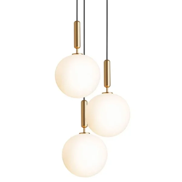 Nuura Miira 3 stor pendellampa, mässing - opal