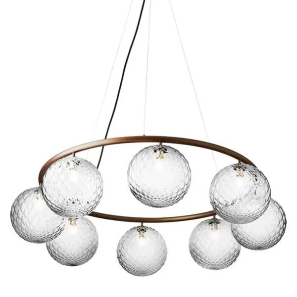 Nuura Mira 8 Circular pendellampa, mörk brons - klar