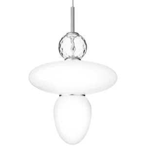 Nuura Rizzatto 43 pendellampa, satinsilver - opalvit