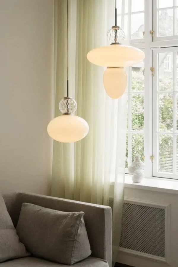 Nuura Rizzatto 32 pendellampa, satinsilver - opalvit