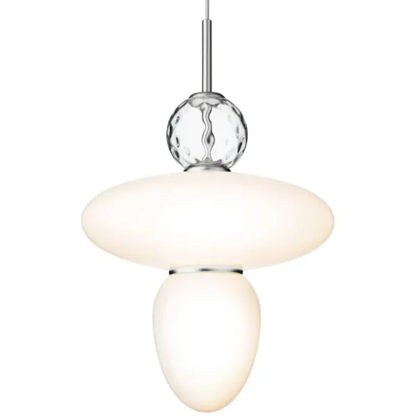 Nuura Rizzatto 43 pendellampa, satinsilver - opalvit