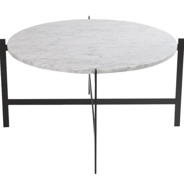 OX Denmarq Deck bord, 80 cm, vit marmor - svart