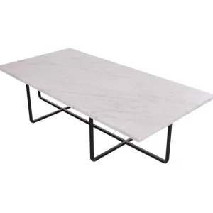 OX Denmarq Ninety bord, stort, vit marmor - svart