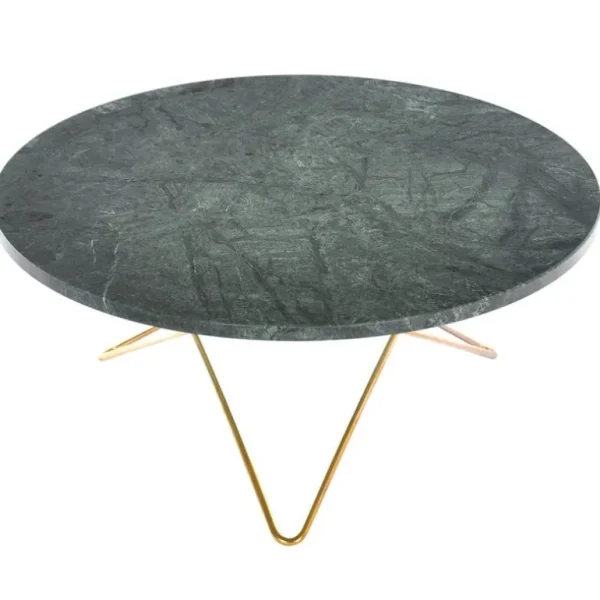 OX Denmarq O bord, mässing - grön marmor