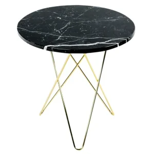 OX Denmarq Tall Mini O bord, mässing - svart marmor