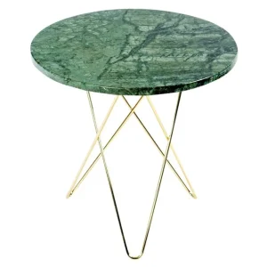 OX Denmarq Tall Mini O bord, mässing - grön marmor