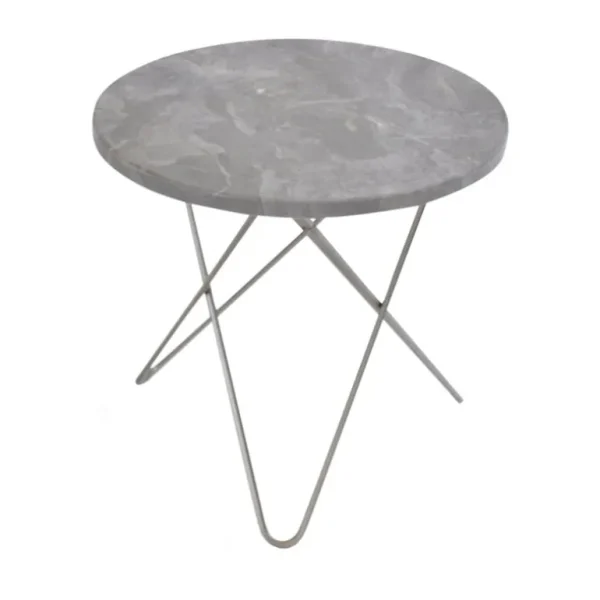 OX Denmarq Tall Mini O bord, stål - grå marmor
