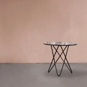 OX Denmarq Tall Mini O bord, stål - grå marmor