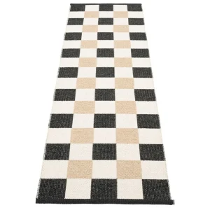 Pappelina Pix matta, 70 x 240 cm, svart - vanilj - beige