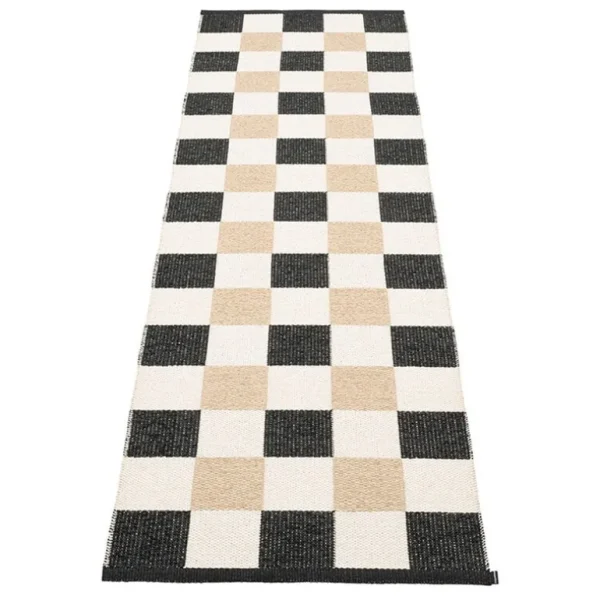 Pappelina Pix matta, 70 x 240 cm, svart - vanilj - beige