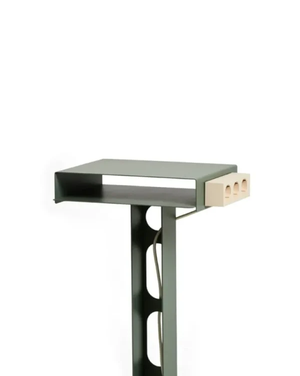 Pedestal Sidekick Table, mossy green