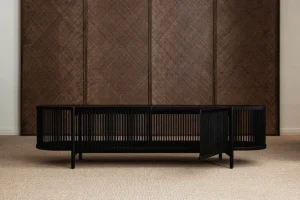 Poiat Bastone lågt sideboard med dörrar, svart