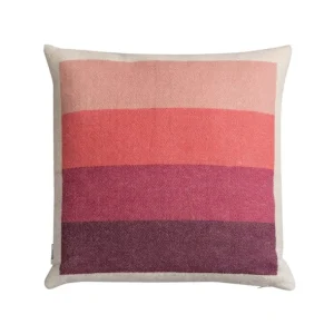 Barn Ru00f8ros Tweed Røros Tweed Åsmund Bold prydnadskudde, 50 x 50 cm, rosa - grön