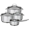 Ru00f6sle Rösle Elegance kastrullset, 4 kastruller med 3 lock, stål