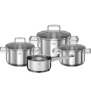 Ru00f6sle Rösle Moments kastrullset, 4 kastruller med 3 lock, stål