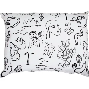 Saana ja Olli Onnenmaa kuddfodral 60 x 80 cm, vit - svart