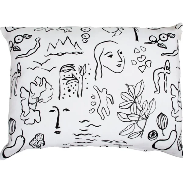 Saana ja Olli Onnenmaa kuddfodral 60 x 80 cm, vit - svart