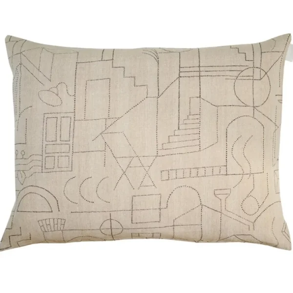 Saana ja Olli Unien talo kuddfodral, 60 x 80 cm, beige - svart