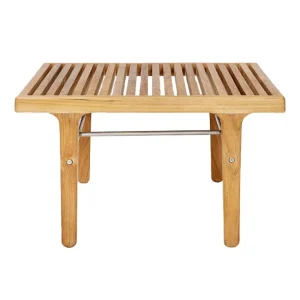 Sibast RIB loungebord, 60 x 60 cm, teak - rostfritt stål