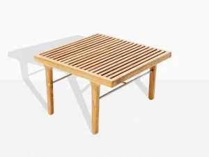 Sibast RIB loungebord, 60 x 60 cm, teak - rostfritt stål