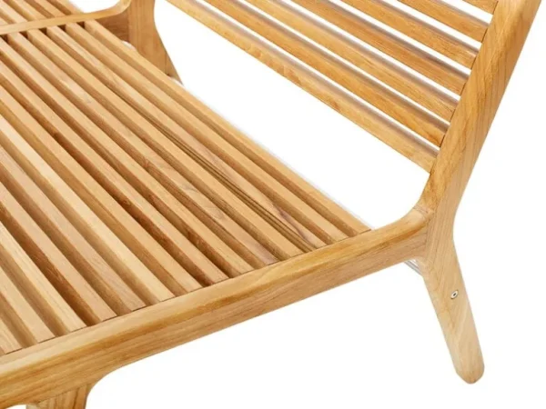 Sibast RIB soffa, teak - rostfritt stål