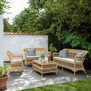 Sika-Design Charlot 3-sits soffa, naturlig - vit