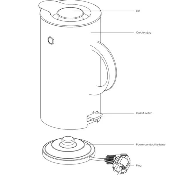 Stelton EM77 vattenkokare, ljusgrå