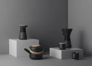 Stelton Theo tekopp med underlägg, svart
