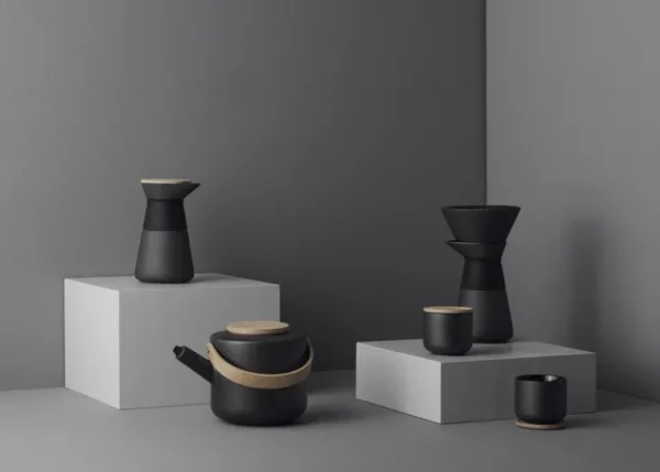 Stelton Theo tekopp med underlägg, svart