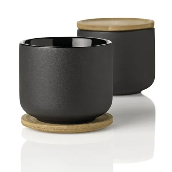 Stelton Theo tekopp med underlägg, svart