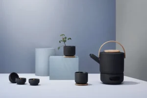 Stelton Theo tekopp med underlägg, svart