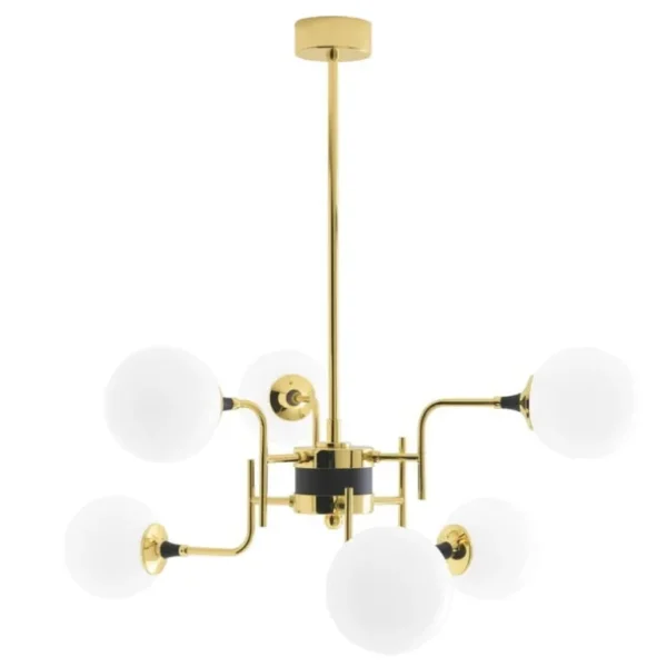 Stilnovo Galassia 6 pendel, guld - vit
