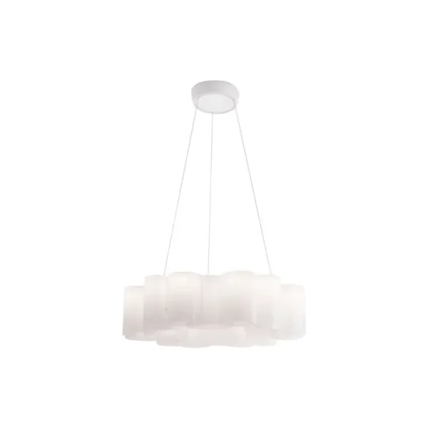 Stilnovo Honey pendellampa, rund, 60 cm, vit