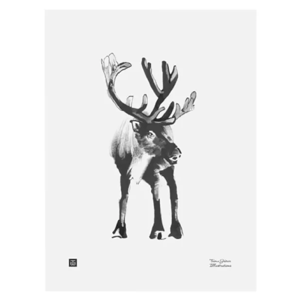 Teemu Järvi Illustrations Reindeer poster, 30 x 40 cm