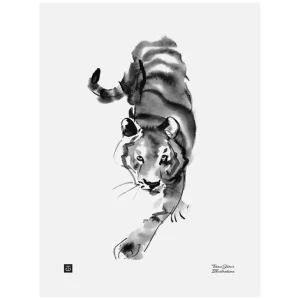 Teemu Järvi Illustrations Smögande tiger-affisch, 30 x 40 cm