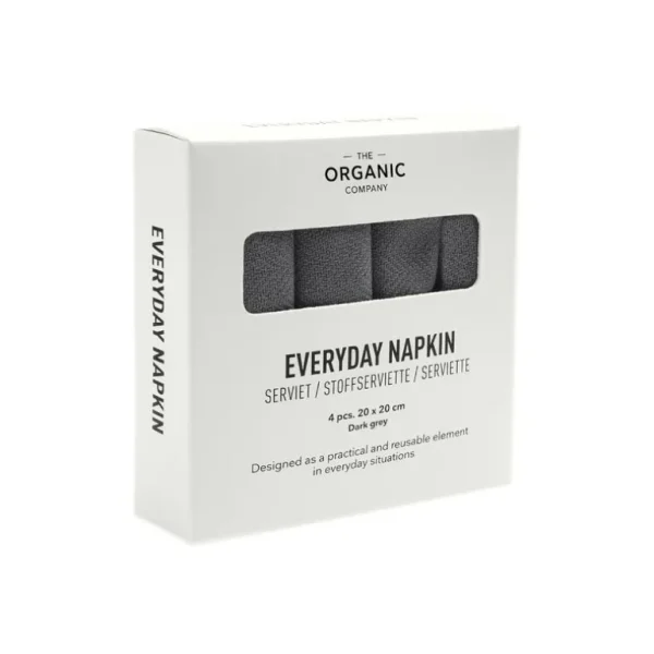 The Organic Company Everyday servett, 4-pack, dark grey