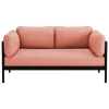 TIPTOE Easy 2-sits soffa, grafit svart - vintage rosa