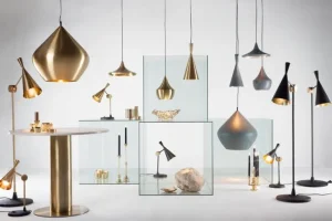 Tom Dixon Beat Tall LED-pendel, borstad mässing
