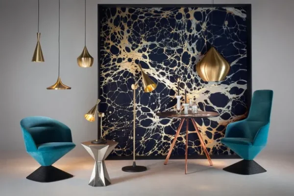 Tom Dixon Beat Tall LED-pendel, borstad mässing