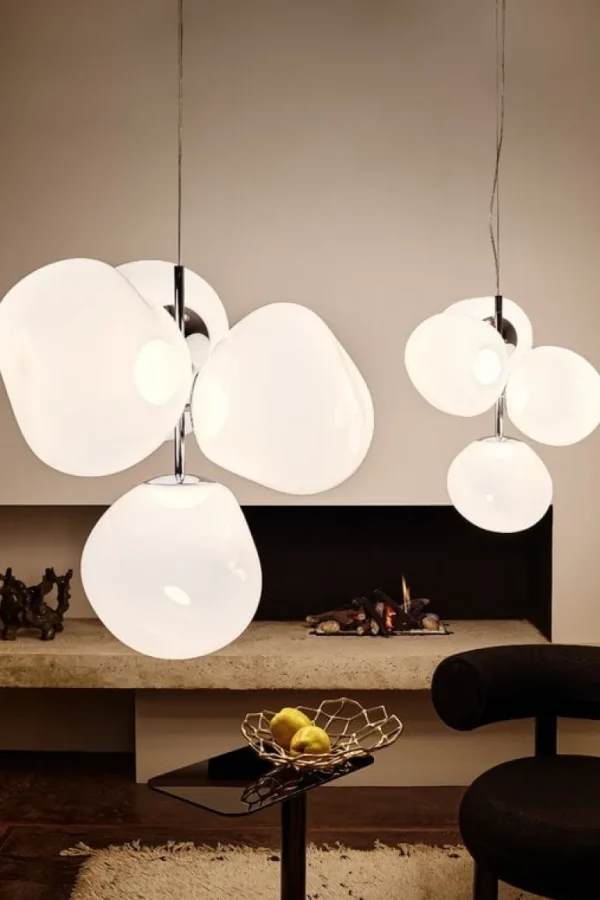 Tom Dixon Melt Chandelier Mini pendellampa, LED, opal - silver