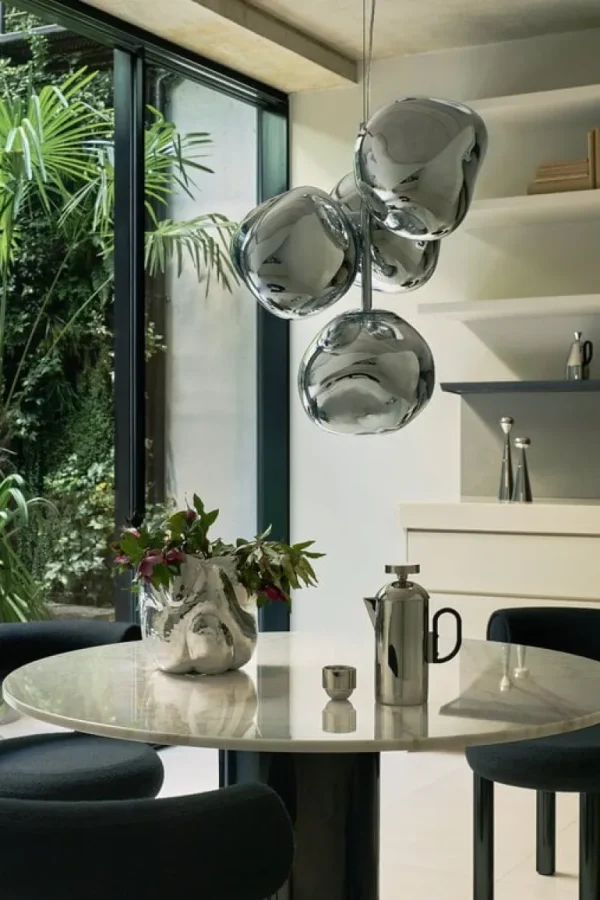 Tom Dixon Melt Chandelier Mini pendellampa, LED, silver