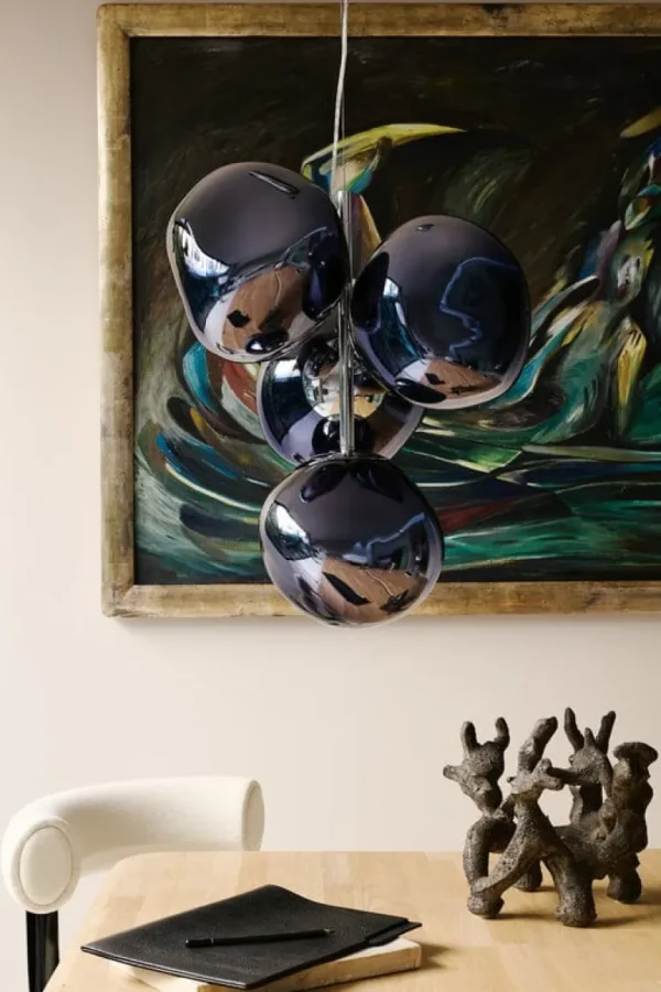 Tom Dixon Melt Chandelier Mini pendellampa, LED, rök