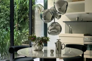 Tom Dixon Melt Chandelier Mini pendellampa, LED, silver
