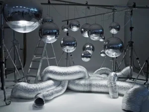 Tom Dixon Mirror Ball LED-pendel, 50 cm, silver
