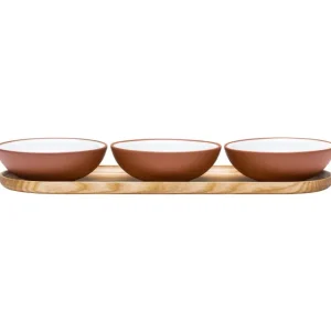 Vaidava Ceramics Earth skål 0,2 l, 3-pack + bricka, vit